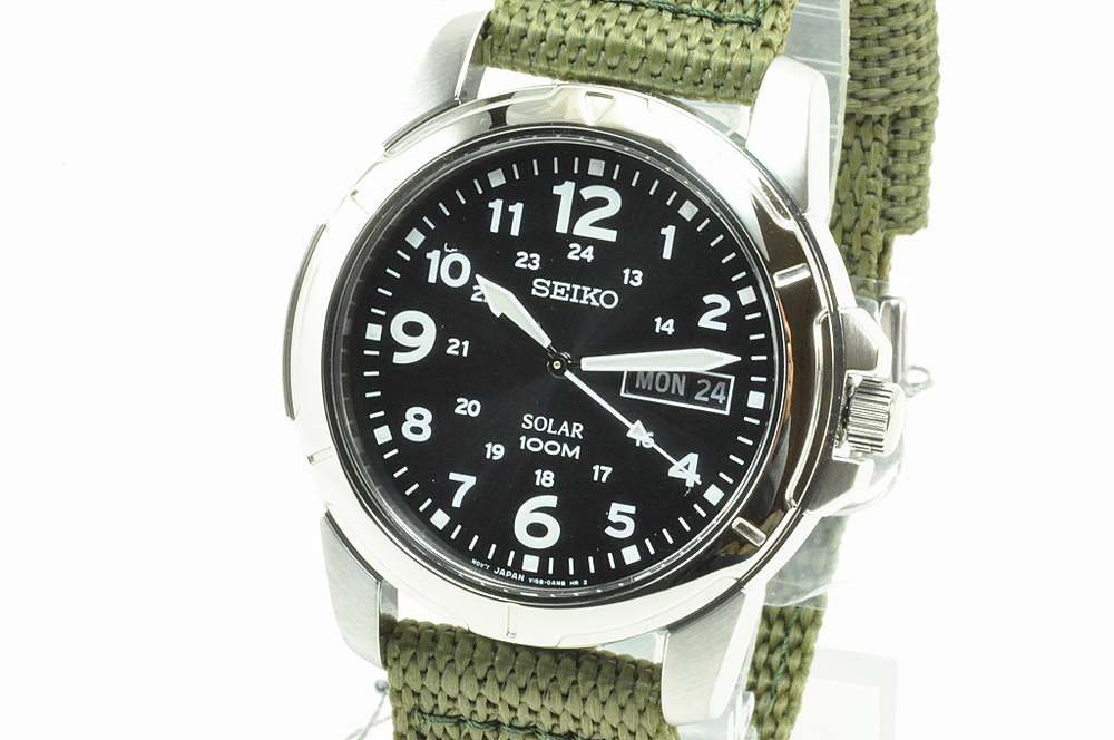セイコー SEIKO メンズ腕時計 ソーラー デイデイト メッシュベルト 海外モデル SNE095P2 V158-0AD0 新品 程度N｜ここ