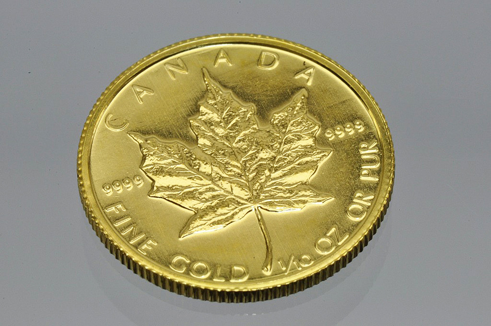 メイプルリーフ金貨 K24 1/10oz 3.1g カナダ王室造幣局 ｜ここほれ 