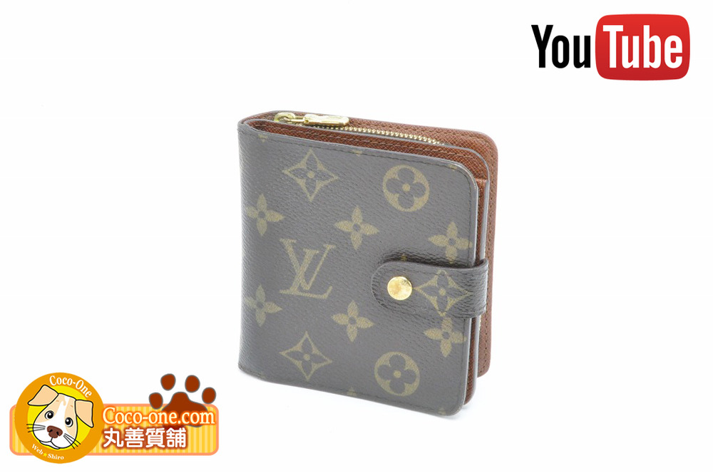 LOUIS VUITTON 財布 二つ折り モノグラム コンパクトジップ